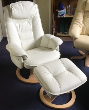 Daneway Mobelteam Topaz Replacement Full Leather Swivel Chair And