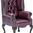 Childrens Leather Scroll Wing Chair