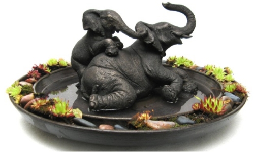 Suzie Marsh Elephant and Calf Wallow